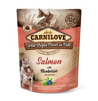 Вологий корм для цуценят Carnilove Grain-Free Adult pouch 300 г - лосось та чорниця