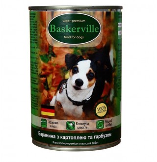 Baskerville Консерви для собак. Баранина с картоплею та гарбузом (400г)