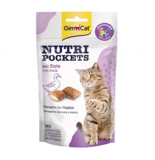 GimCat Ласощі для котів  Нутрі Покетс качка та мультивітамін 60г арт.419220/419312