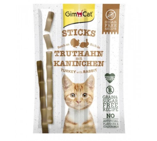 GimCat Ласощі для котів палички  Стікс з індичкою та кроликом 4 по 5г арт.420530