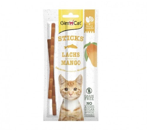 GimCat Ласощі для котів палички  Стікс Дуо з лососем та манго 3 по 5г арт.420554
