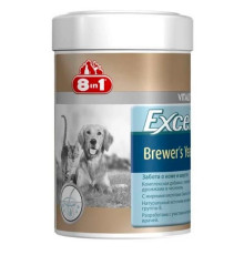 8in1 Vitality Excel Brewers Yeast - Вітамінна добавка для собак та котів, що підтримує здоров'я шкіри і шерсті, 140таб