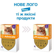 Elanco (Bayer) Advocate - краплі для лікування та профілактики ендо-ектопаразитів у котів 4-8кг