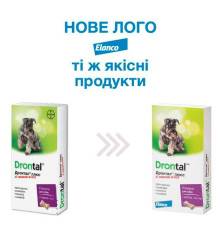 Elanco (Bayer) Drontal Plus - таблетки зі смаком м'яса для лікування та профілактики ендопаразитів у собак