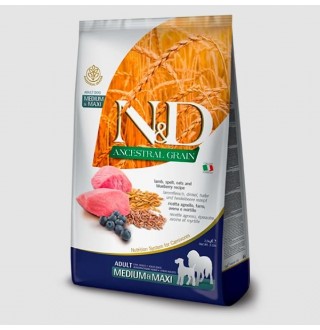 Farmina N&D Low Grain Dog Lamb&Blueberry Adult Medium&Maxi - сухий низькозерновий корм для дорослих собак середніх і великих порід, з ягням та чорницею, 12кг