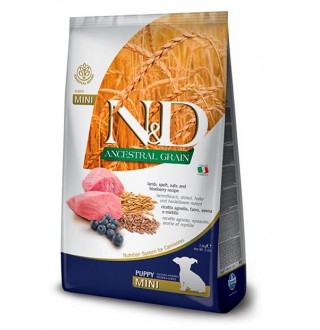 Farmina N&D Low Grain Dog Lamb&Blueberry Puppy Mini - cухий низькозерновий корм для цуценят дрібних порід, з ягням та чорницею, 2,5кг