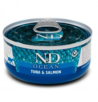 Farmina N&D Ocean Tuna&Salmon Adult Cat - беззерновий консервований корм з тунцем і лососем для котів, 70г