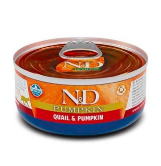 Farmina N&D Prime Quail&Pumpkin Adult Cat - беззерновий консервований корм з перепілкою та гарбузем для котів, 70г