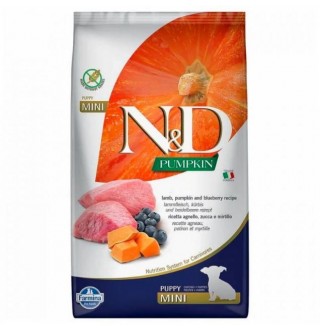 Farmina N&D Pumpkin GF Lamb&Blueberry Puppy Mini – беззерновий сухий корм з ягням, гарбузом та чорницею для цуценят дрібних порід, 800г