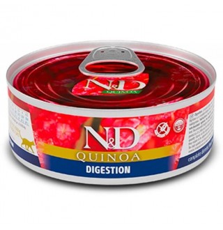 Farmina N&D Quinoa Digestion Adult Cat - беззерновий консервований корм з ягням для підтримки чутливого шлунка у котів, 80г