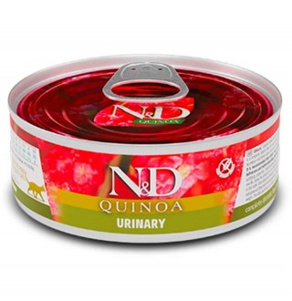 Farmina N&D Quinoa Urinary Adult Cat - беззерновий консервований корм з качкою та журавлиною для профілактики СКХ у котів, 80г