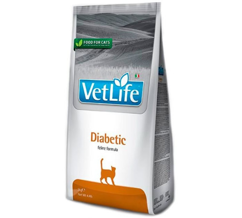 Farmina VetLife Diabetic Cat - Сухий корм-дієта для котів що страждають на цукровий діабет, 400г