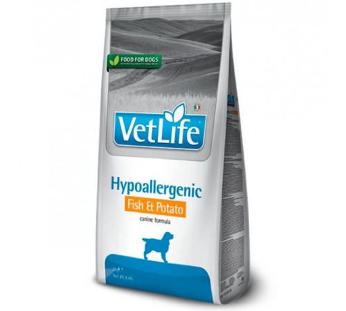 Farmina VetLife Hypoallergenic Dog Fish&Potato - сухий корм-дієта з рибою та картоплею для собак з харчовою алергією, 12кг