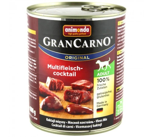 Animonda GranCarno Adult Multi-Meat Cocktail - консерви для собак, мультим'ясний коктейль 800г