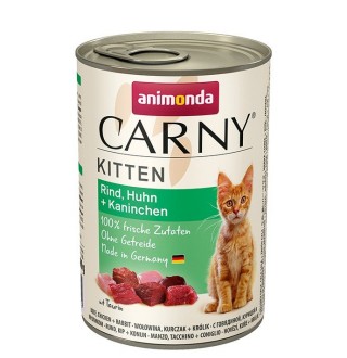Animonda Carny Kitten Beef, Chicken, Rabbit - консерви для кошенят, яловичина курка і кролик 400г