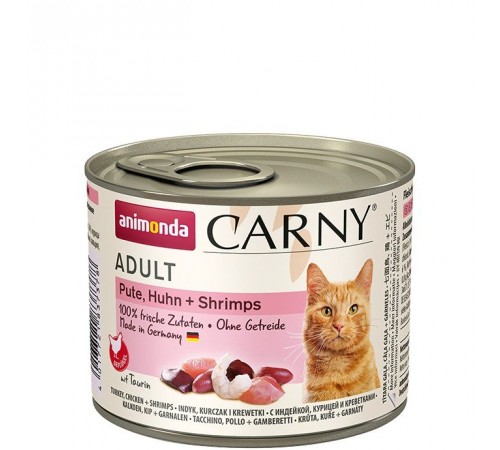 Animonda Carny Adult Beef, Turkey + Shrimps - консерви для котів, яловичина індичка і креветки 200г