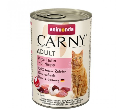 Animonda Carny Adult Beef, Turkey + Shrimps - консерви для котів, яловичина індичка і креветки 400г