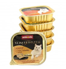 Animonda Vom Feinsten Adult with Chicken, Salmon filet Spinach - консерви для котів, з куркою, лососем та шпинатом 100г