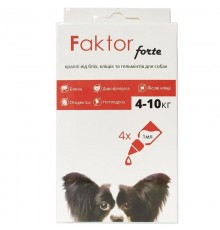 Faktor forte Краплі від бліх, кліщів і гельмінтів для собак 4-10 кг. (1 мл) / 30 днів