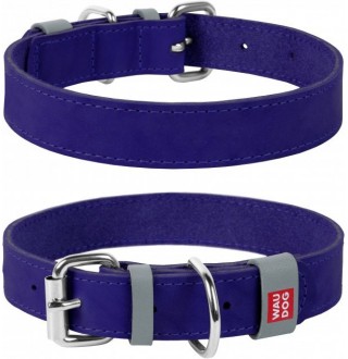 WAUDOG Classic Нашийник, шкіра, металева пряжка (ширина 12 мм, довжина 21-29 см) фіолетовий