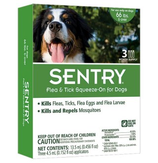 SENTRY краплі від бліх, кліщів і комарів для собак більше 30кг, 4.5 мл , доз (23654х3шт)