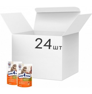 CLUB 4 PAWS Premium. Повнораціонний консервований корм для дорослих котів з кроликом у желе.  0,1 кг