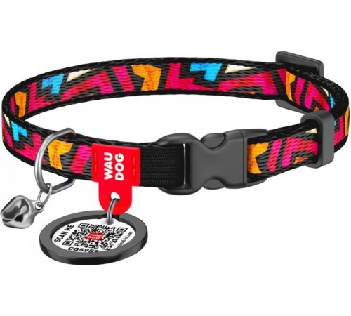 WAUDOG Nylon Нашийник для кота  з малюнком Графіті (ширина 10 мм, довжина 20-30 см)