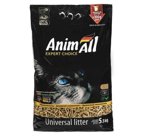 AnimAll New Наповнювач деревний 5,3 кг (300г у подарунок)