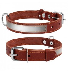 CoLLaR Нашийник зі світловідбиваючою стрічкою (шир.20мм, довж.32-40см) коричневий