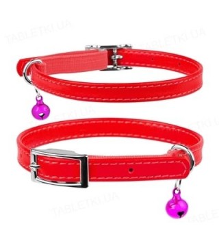 CoLLaR GLAMOUR Нашийник без прикрас з резин для котів (шир.9мм, довж.22-30см) червоний