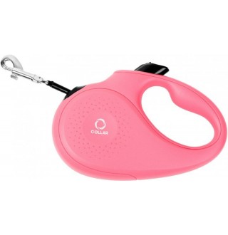 CoLLaR Повідець-рулетка для собак, розмір XS, 12 кг, 3м, стрічка рожевий