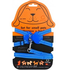 Dog Extremе Шлея нейлоновая на планшеті для кроликів (ширина 15мм, В:30-45см) синя
