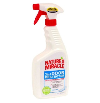 Nature's Miracle 3in1 Odor Destroyer - засіб для видалення запахів тварин з ароматом свіжої білизни, 709мл