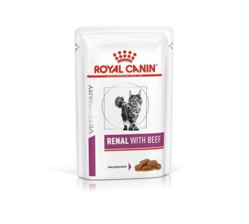 Royal Canin Renal with Beef Feline - вологий корм, ветеринарна дієта для котів, ниркова недостатність, 0,085кг