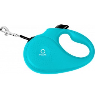 CoLLaR Повідець-рулетка для собак, розмір L, 50 кг, 5 м, стрічка. блакитний