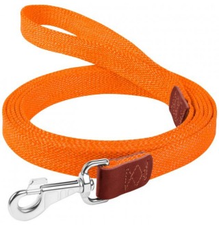 CoLLaR Повідець з бавовняної стрічки кольоровий (шир. 35мм, довж. 300см) помаранчевий