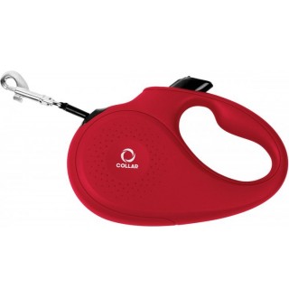 CoLLaR Повідець-рулетка для собак, розмір M, 25 кг, 5 м, стрічка червоний