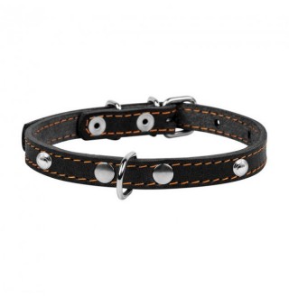 CoLLaR Нашийник одинарний з прикрасами (шир.12мм, довж.24-32см) чорний
