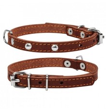 CoLLaR Нашийник одинарний з прикрасами (шир.12мм, довж.24-32см) коричневий