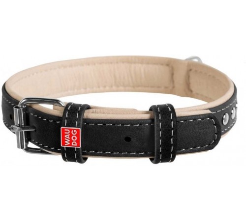 CoLLaR SOFT Нашийник  з металевої прикрасою, чорний верх (ширина 15мм, довжина 27-36см)