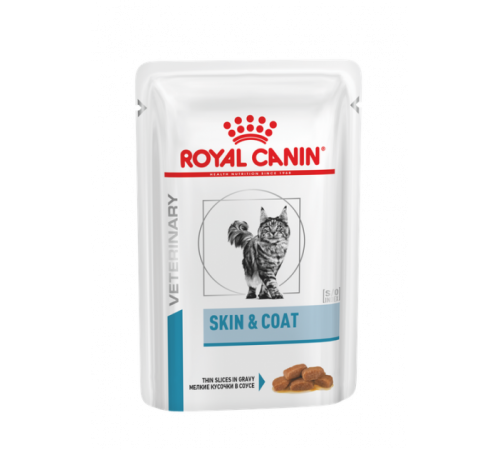 Royal Canin Skin & Coat - вологий корм, ветеринарна дієта для котів, при дерматозі та випаданні шерсті, 0,085кг