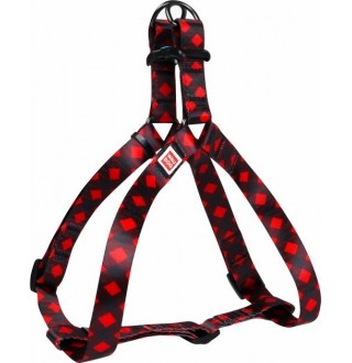 WAUDOG Nylon Шлея для собак анатомічна з QR паспортом, малюнок Шотландка червона, пластиковий фаст