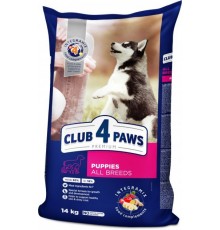 CLUB 4 PAWS Premium. Повнораціонний сухий корм для цуценят з високим вмістом курки 14,0 кг