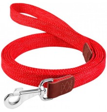 CoLLaR Повідець з бавовняної стрічки кольоровий (шир. 25мм, довж. 200см) червоний