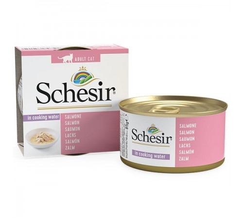 Schesir ЛОСОСЬ в натур. стилі (SalmonNatural) консерви для котів, банка, 85г (C170) (750150х14шт)