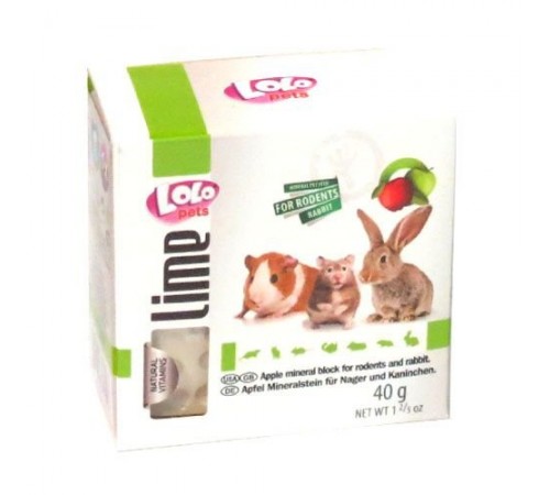 Lolopets мінеральний камінь для гризунів-яблуко 40гр. LO-71058