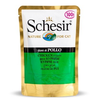 Schesir ФІЛЕ КУРКИ (Chicken Fillet) в желе консерви для котів, пауч , 100 г, (C562) (751034х20шт)