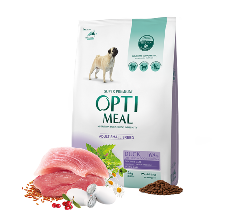 OptiMeal Duck Small Adult Dog - сухий корм з качкою для собак малих порід, 4кг