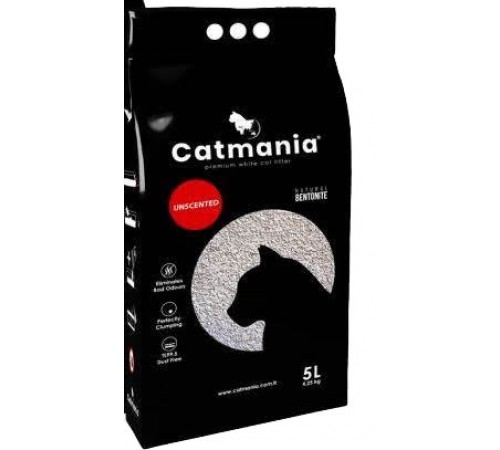 Catmania Unscented - бентонітовий наповнювач, натуральний білий, 5л