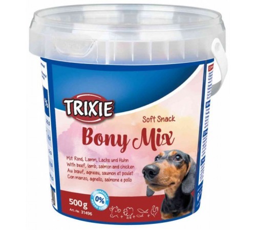 TRIXIE Суміш лакомств Bony Mix (яловичина, ягня, лосось, куриця) 500 гр TX-31496